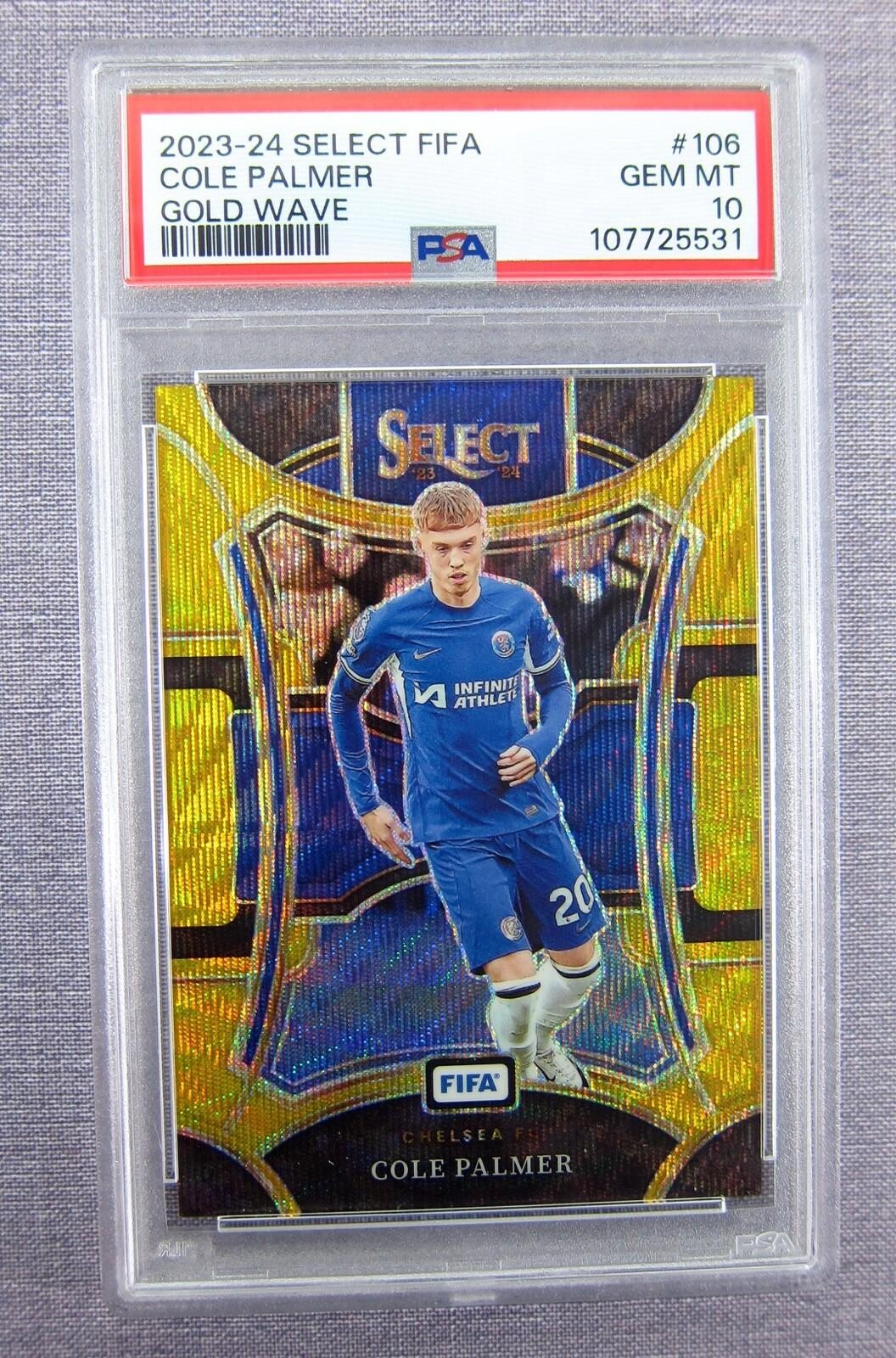 2023-24 Select FIFA #106 Cole Palmer Gold Wave PSA 10